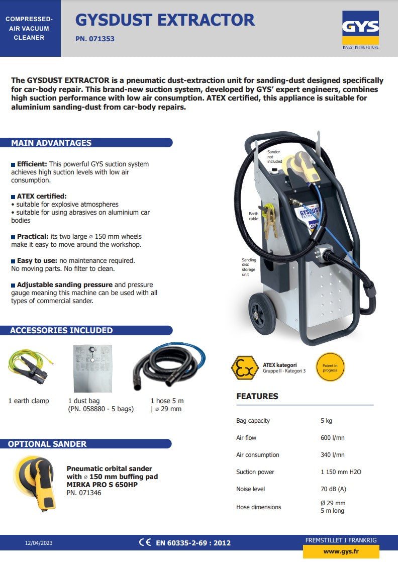 GYSDUST EXTRACTOR for ALU
