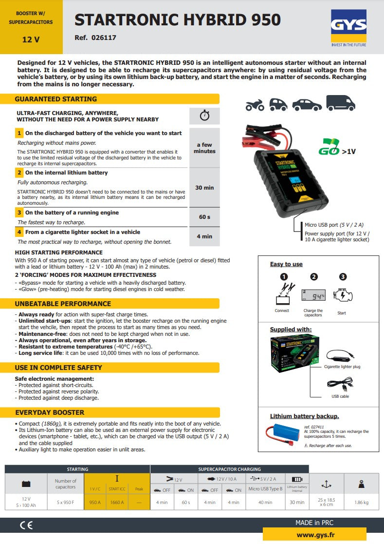 BOOSTER STARTRONIC HYBRID 950