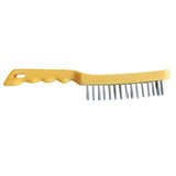 STAINLESS STEEL BRUSH, 4 ROWS - PLASTIC HANDLE